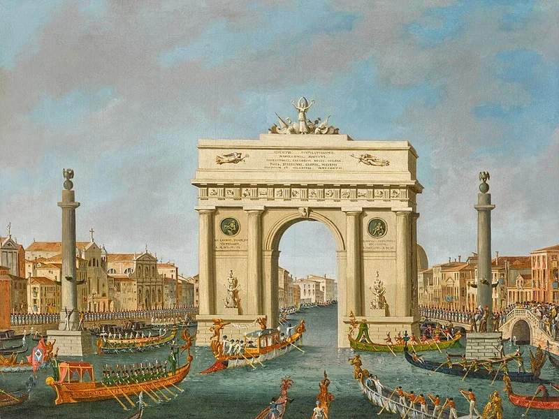 1758-Vincenzo Chilone - Napoleone Bonaparte entra a Venezia in barca il 29 novembre 1807